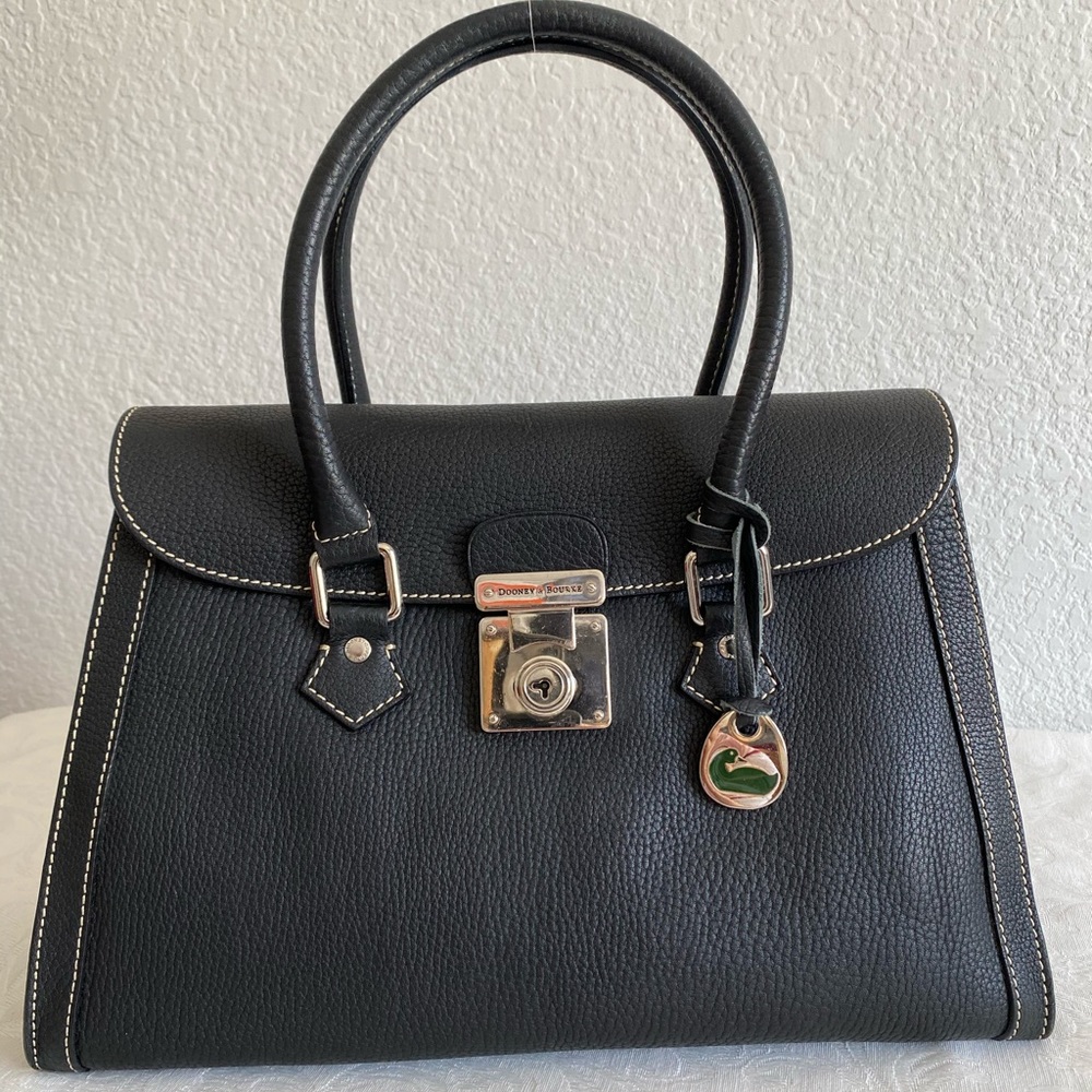 Dooney & Bourke black flap lock key satchel